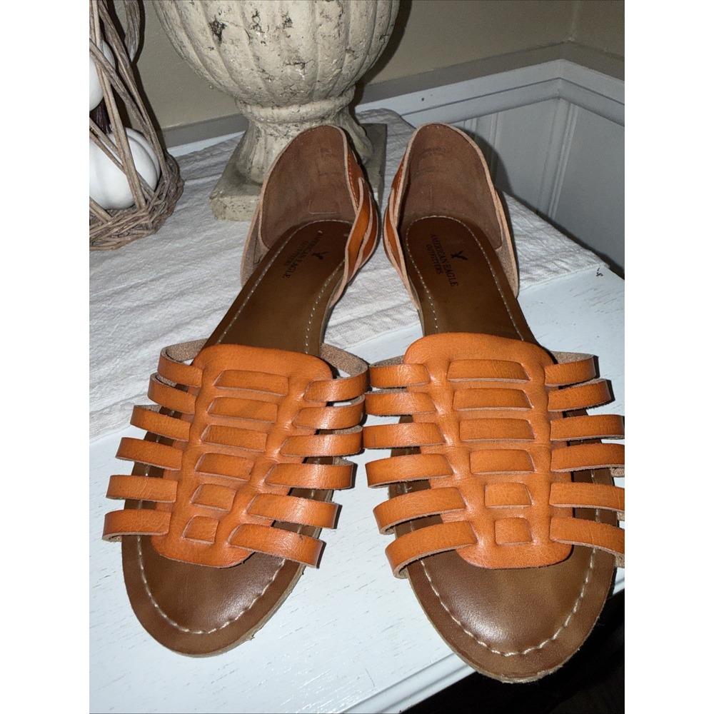 American Eagle Women's Woven Leather Sandals Size 9 - Picture 3 of 6